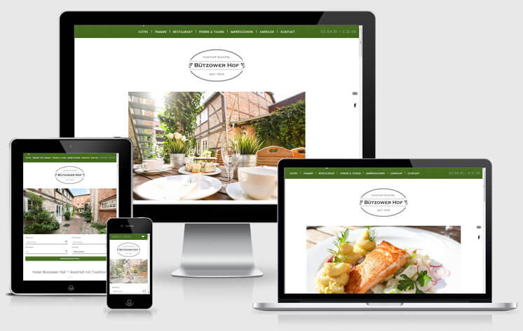 Website Bützower Hof: Device-Screenshot