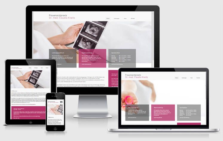 Website Frauenarztpraxis Dr. med. Claudia Kneitz Rostock: Device-Screenshot