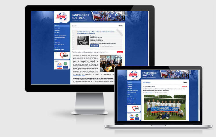 Website Fanprojekt Rostock: Device-Screenshot