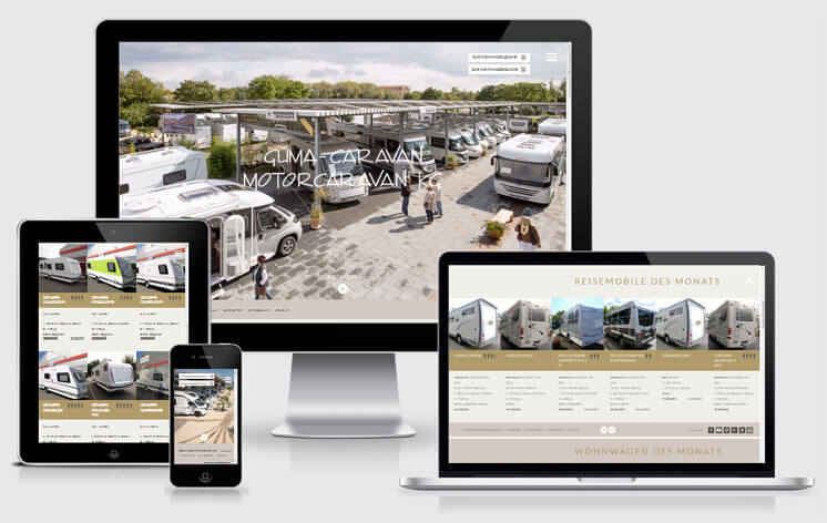 Website GÜMA Caravan: Device-Screenshot