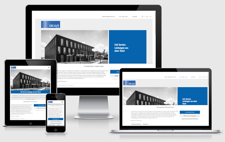 Website SEAR Gruppe: Device-Screenshot