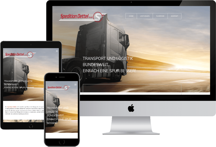 Website Spedition Oettel: Device-Screenshot
