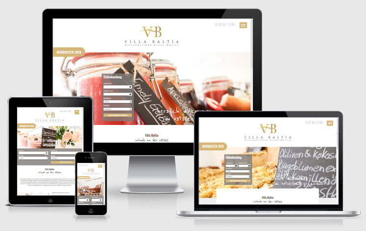 Website Villa Baltia Graal-Müritz: Device-Screenshot